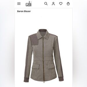 CAbi Black and White Houndstooth Blazer